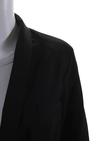 Nicole Miller Womens Black One Button Pockets Long Sleeve Blazer Jacket Size 12
