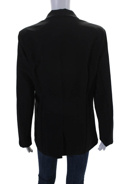 Nicole Miller Womens Black One Button Pockets Long Sleeve Blazer Jacket Size 12