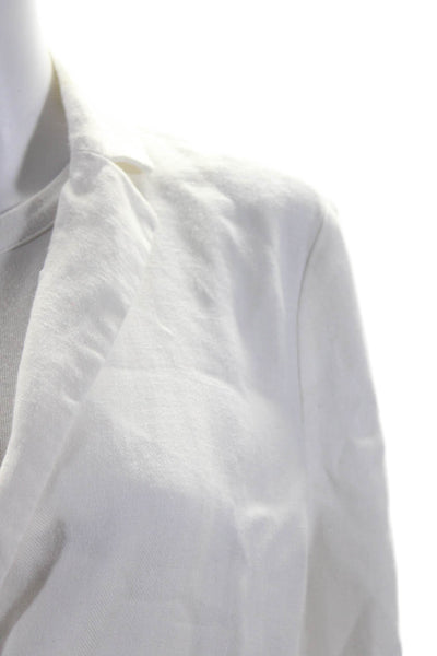 J. Mclaughlin Womens Linen Unlined Button Down Light Jacket White Size M