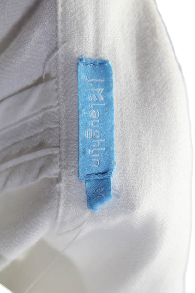 J. Mclaughlin Womens Linen Unlined Button Down Light Jacket White Size M