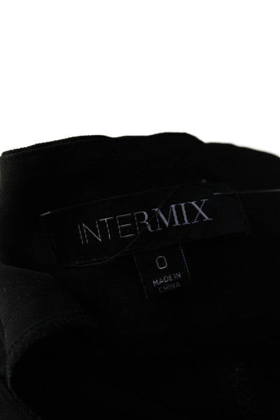 Intermix Womens Solid Black High Waisted Side Zip Straight Leg Pants Size 0