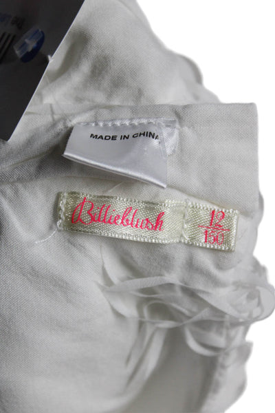 Billieblush Childrens Girls Jeweled Bow A Line Dress White Gold Size 12