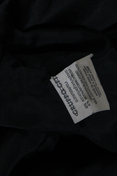 Emanuel Liberte Womens Satin Single Breasted Blazer Jacket Black Size 12