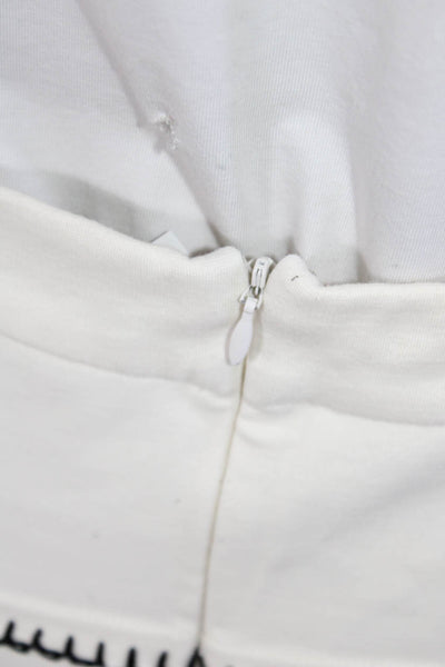 Torn by Ronny Kobo Womens Back Zip Stitched Striped A Line Skirt White Medium