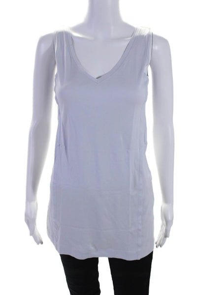 Hanro Women's V-Neck Sleeveless Basic Tank Top Light Blue Size XS