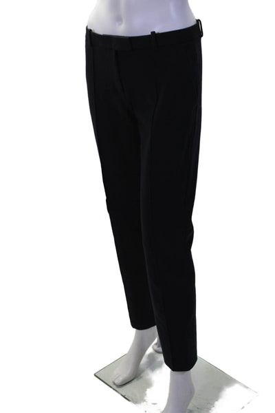 Tory Burch Womens Low Rise Top Stitch Straight Leg Dress Pants Navy Blue Size 2