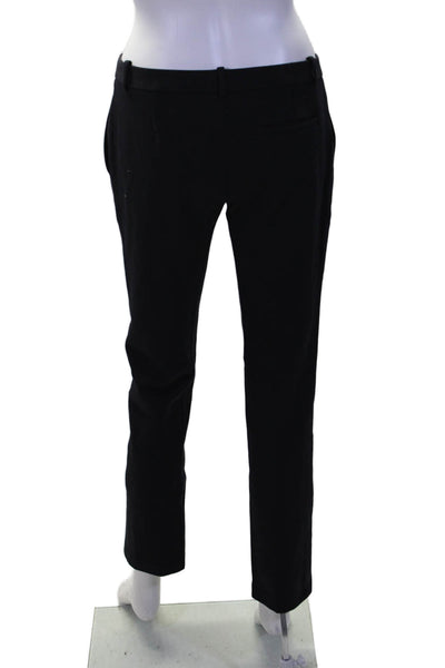 Tory Burch Womens Low Rise Top Stitch Straight Leg Dress Pants Navy Blue Size 2