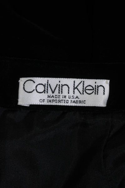 Calvin Klein Womens Velvet Flat Front Mini Skirt Plush Black Size 10