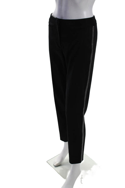 ABS by Allen Schwartz Women's Flat Front Studs Straight Leg Pants Black Size 4