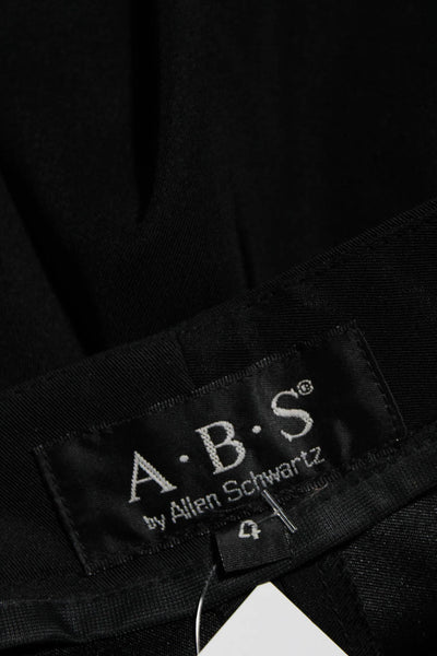 ABS by Allen Schwartz Women's Flat Front Studs Straight Leg Pants Black Size 4