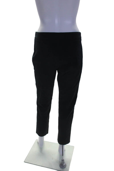 Les Copains Womens Side Zip Mid Rise Straight Leg Trouser Pants Navy Size IT 42