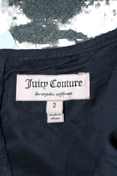 Juicy Couture Womens Sleeveless Back Zip Open Knit Long Dress Blue Size 2