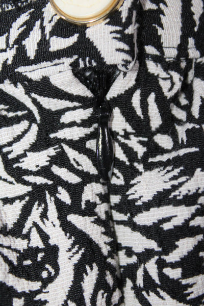 Maison Kitsune Womens Black Printed Pockets Button Detail Mini Skirt Size 36