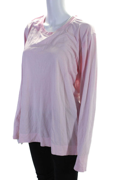 Lululemon Women's Round Neck Long Sleeves Athletic T-Shirt Pink Size M