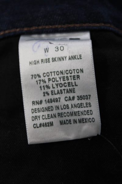 Joes Jeans Womens Zipper Fly High Rise Dark Wash Skinny Jeans Blue Size 30