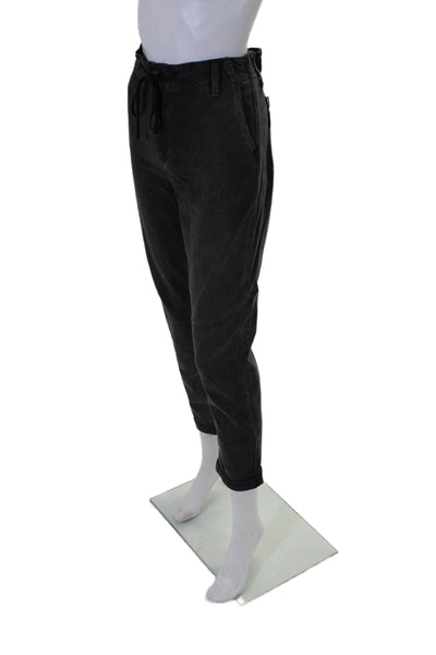 Paige Womens Zipper Fly High Rise Straight Leg Cuffed Denim Pants Gray Size 30