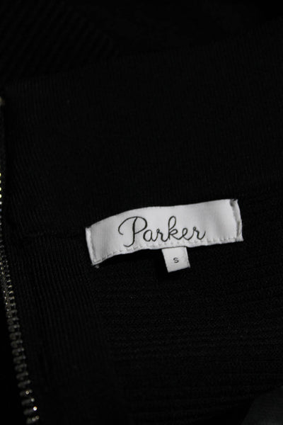 Parker Womens Textured Zip Up Stretch Body Con Mini Skirt Black Size Small