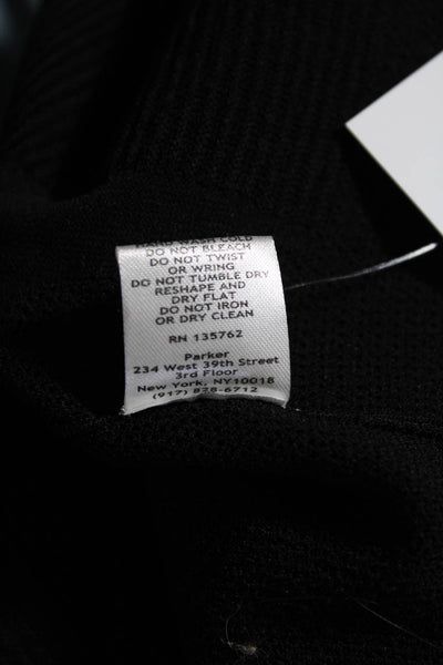 Parker Womens Textured Zip Up Stretch Body Con Mini Skirt Black Size Small