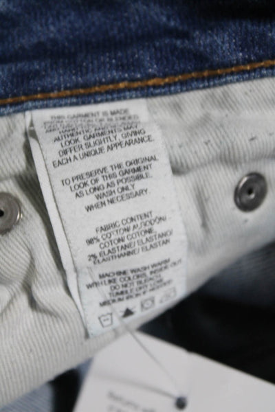 10 Crosby Derek Lam Womens Mid Rise Patchwork Skinny Leg Jeans Blue Cotton Size