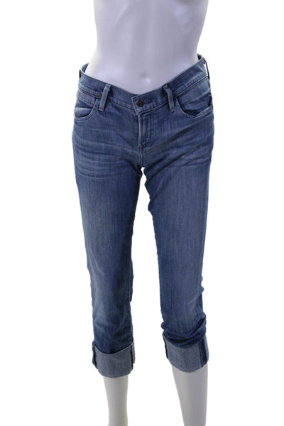 Citizens of Humanity Womens Zipper Fly Mid Rise Straight Cuffed Jeans Blue 25
