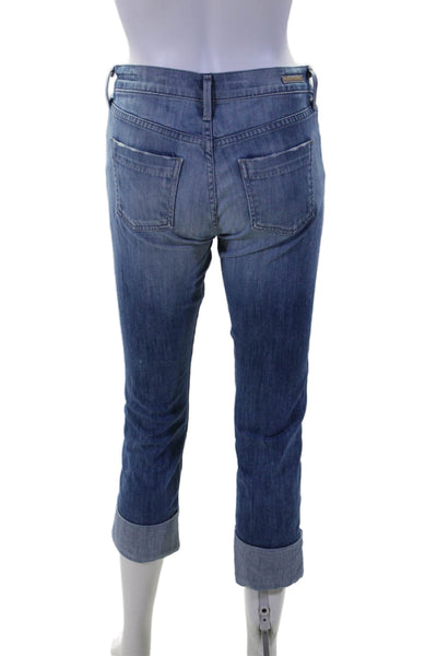 Citizens of Humanity Womens Zipper Fly Mid Rise Straight Cuffed Jeans Blue 25