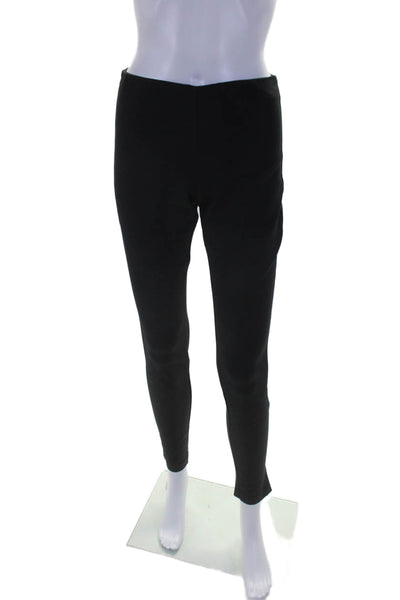 Theory Womens Pull On High Rise Slim Leg Dress Pants Black Cotton Blend Size 4