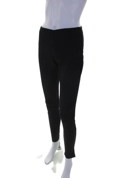 Theory Womens Pull On High Rise Slim Leg Dress Pants Black Cotton Blend Size 4