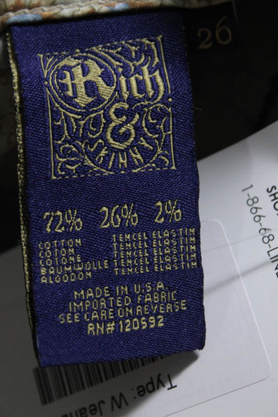 Rich & Skinny Womens Zip Front Tapered Leg Jeans Denim Blue Size 26