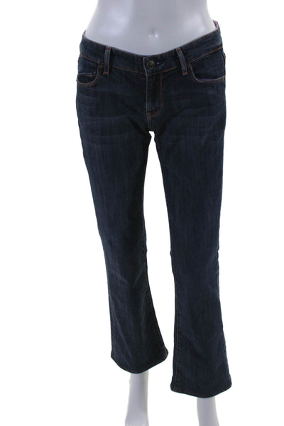 Rich & Skinny Womens Zip Front Tapered Leg Dark Wash Jeans Blue Size 26