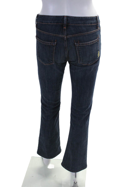 Rich & Skinny Womens Zip Front Tapered Leg Dark Wash Jeans Blue Size 26