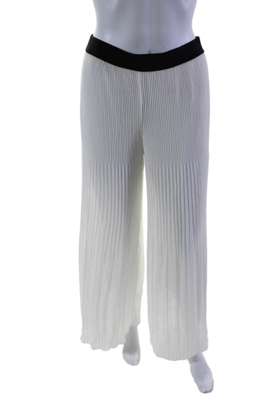 Shyloh Women's Elastic Waist Pull-On Pleated Wide Leg Pants White One Size