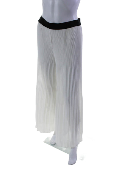 Shyloh Women's Elastic Waist Pull-On Pleated Wide Leg Pants White One Size