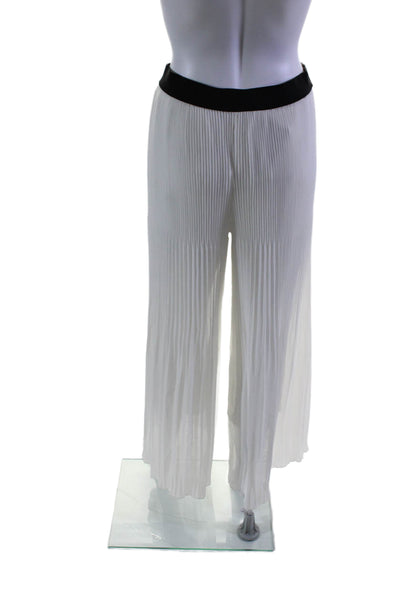 Shyloh Women's Elastic Waist Pull-On Pleated Wide Leg Pants White One Size