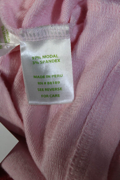 Lilly Pulitzer Womens Long Sleeve Strappy Back V Neck Shirt Pink Size Small