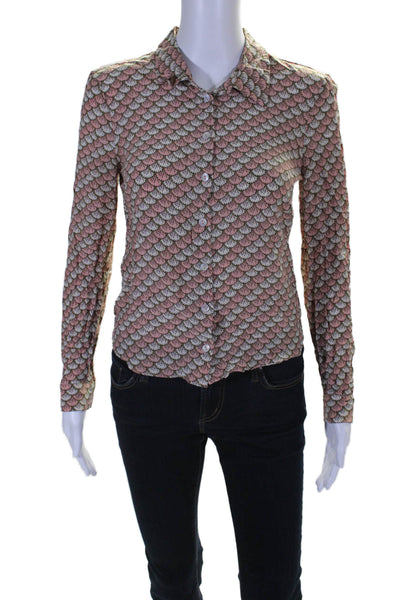 Vince Camuto Womens Blue Polka Dot Off Shoulder Long Sleeve Blouse Top Size S