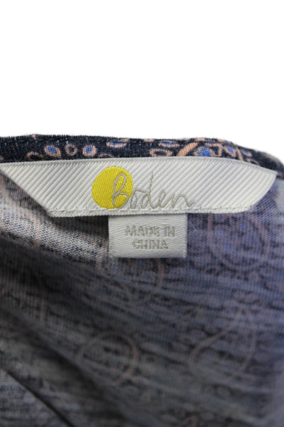 Boden Womens Paisley Print Short Sleeves A Line Dress Navy Blue Cotton Size 10