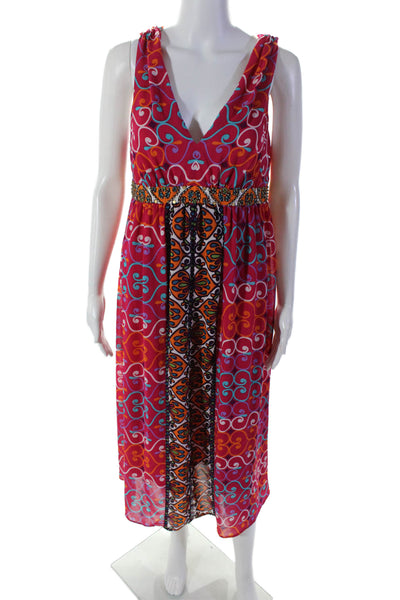 nicole by Nicole Miller Womens Abstract Sleeveless Dress Multicolor Size 12
