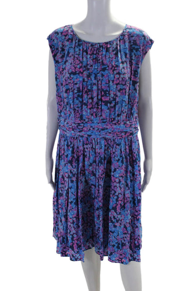 Boden Women's Round Neck Sleeveless Cinch Flare Floral Mini Dress Size 16