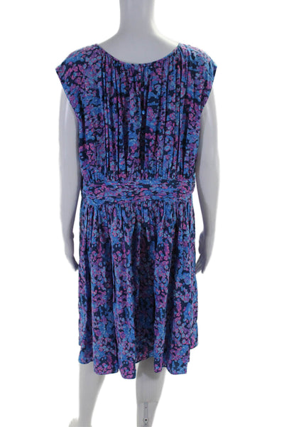 Boden Women's Round Neck Sleeveless Cinch Flare Floral Mini Dress Size 16