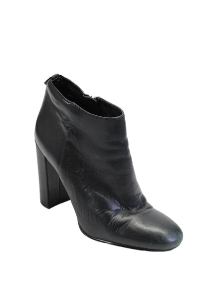 Sam Edelman Womens Leather Slip On Zip Up Block Heel Ankle Booties Black Size 7