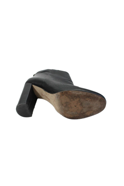 Sam Edelman Womens Leather Slip On Zip Up Block Heel Ankle Booties Black Size 7