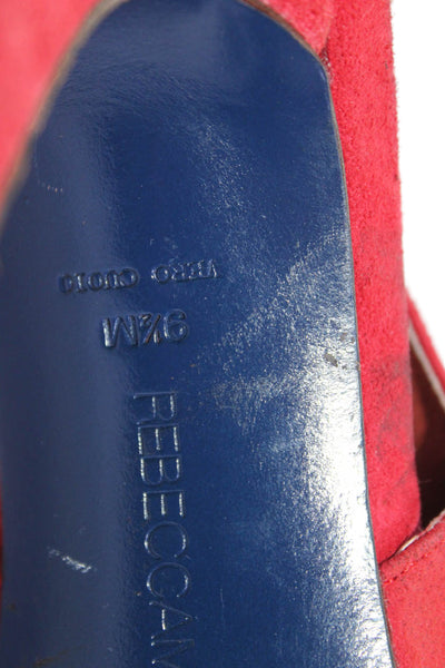 Rebecca Minkoff Womens Suede Open Toe Slingbacks Pumps Red Size 9.5 Medium
