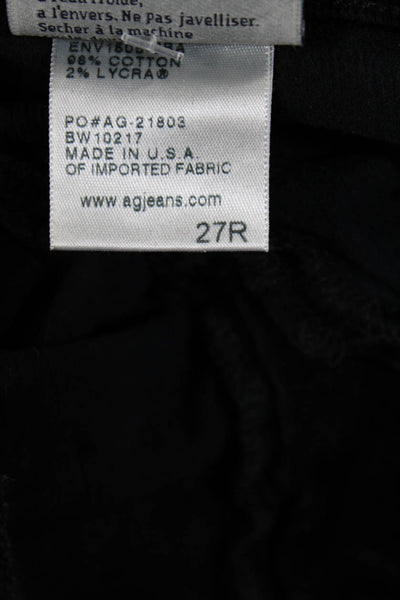 AG Adriano Goldschmied Womens Button Closure Corduroy Skinny Pants Black Size 27