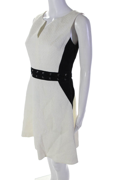 Karen Millen Womens V Neck Sleeveless Flare Long Dress White Size 6