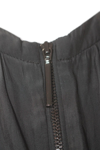 Ramy Brook Womens Long Sleeve Front Zip Crew Neck Lightweight Top Black Size 2XS