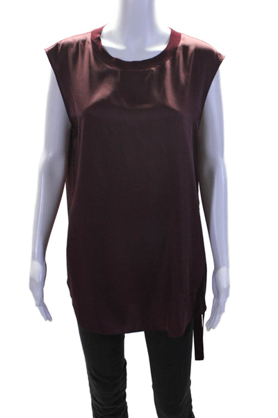 Ted Baker London Womens Round Neck Sleeveless Pullover Blouse Burgundy Size 5