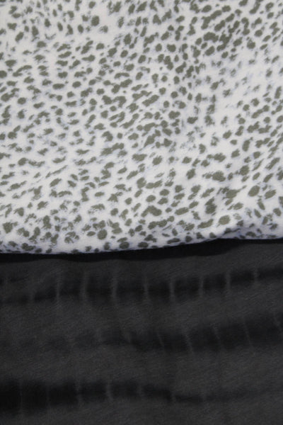 Athleta Womens Tie Dye Animal Print Tee Shirts Gray Size Extra Small Lot 2