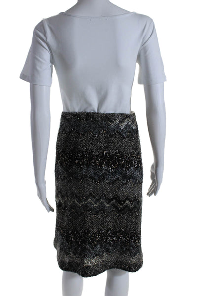 The Wrights Womens Chevron Print Wool A Line Skirt Gray Size 2