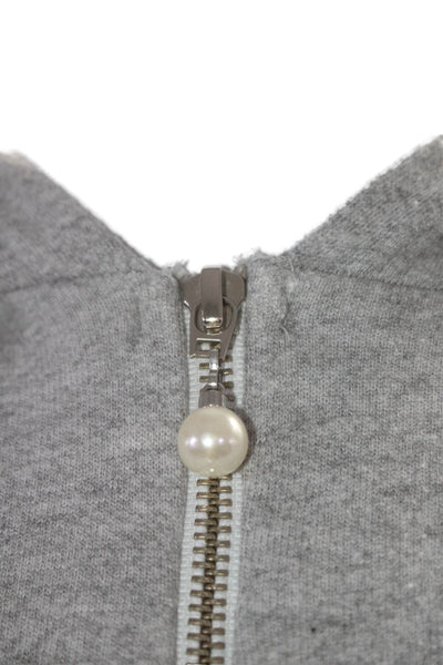 Michael Lauren Womens Cotton Half Zip Pullover Hoodie Gray Size M
