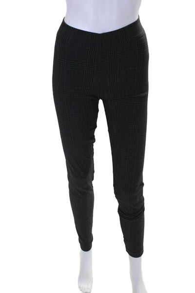 Avenue Montaigne Womens Elastic Waistband Glen Plaid Ankle Leggings Gray Size 2